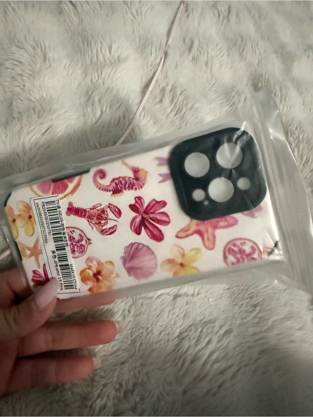 Floral Seashell Phone Case for iPhone 16 Pro Max - Pink & Yellow - Picture 5 of 5